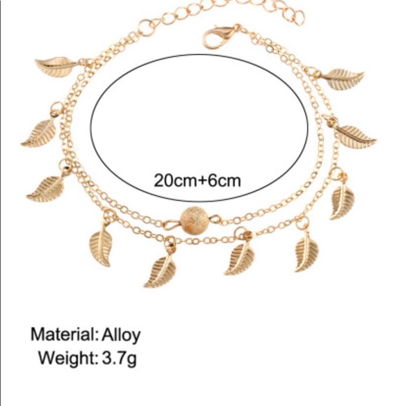 Metal leaf Anklet NWT - Picture 3 of 3